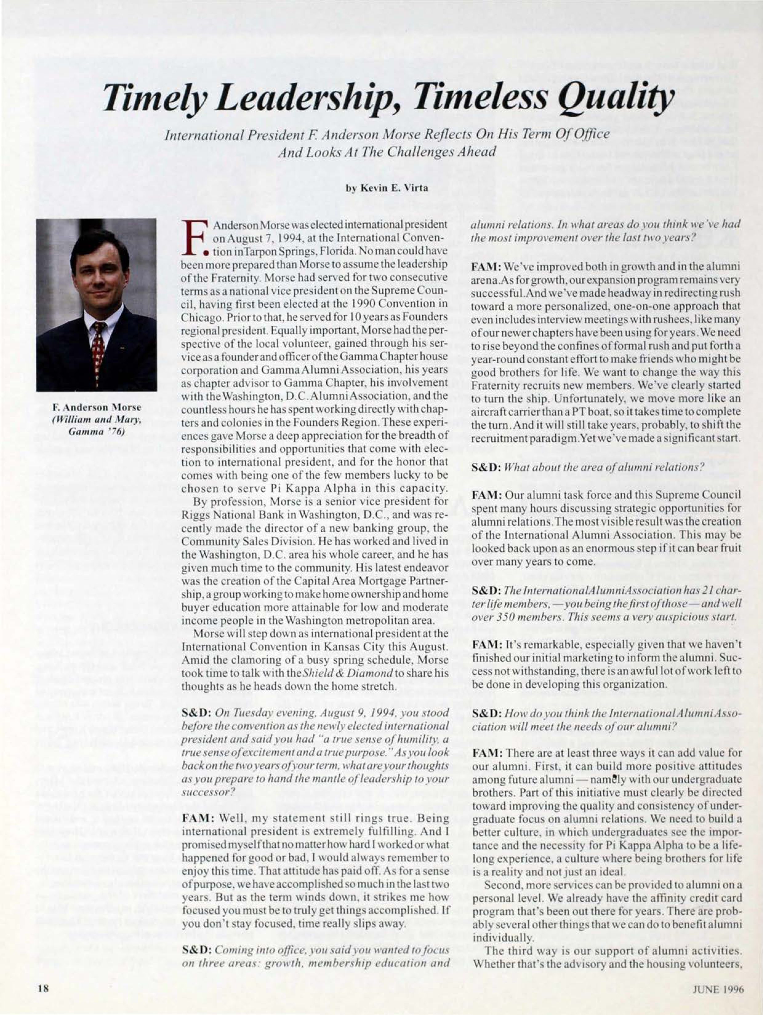 Timely Leadership, Timeless Quality